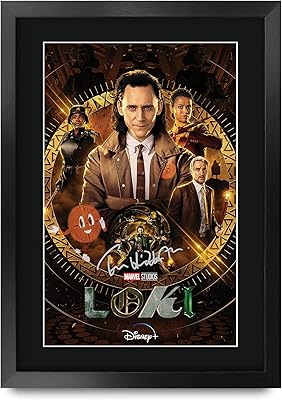 Hwc trading fr a3 loki tv tom hiddleston gifts affiche autographe imprimée