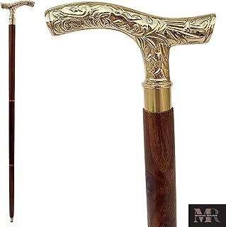 Souvnear canne de marche derby canne en bois pour hommes femmes 37 laiton