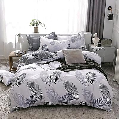 Parure de lit blanche 4 pièces pour lit king size, housse de couette