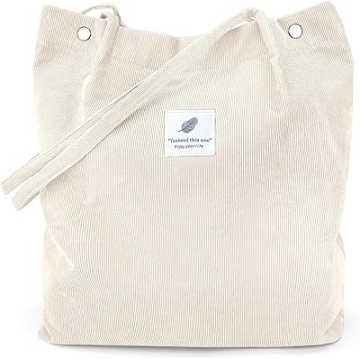 Sacs fourre-tout en velours côtelé pour femmes et filles, sac réutilisable de grande