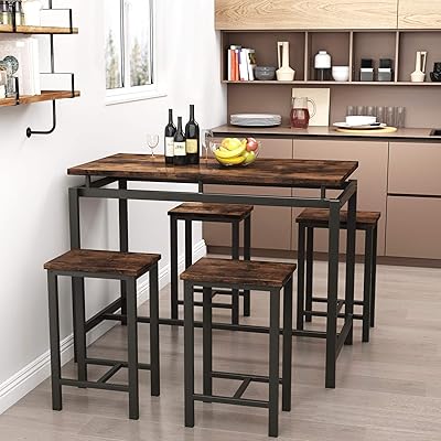 Ensemble de table à manger recaceik 5 pièces, table de cuisine moderne