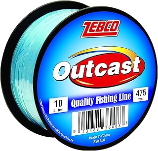 Ligne de pêche synthétique monofilament zebco, faible mémoire et étirement à haute résistance