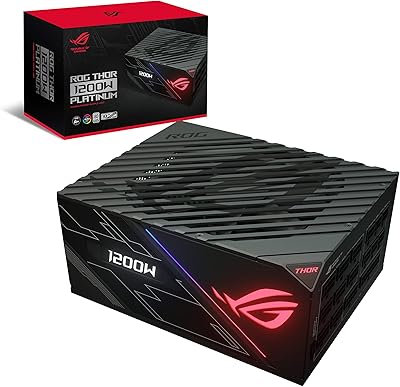 Alimentation rvb entièrement modulaire certifiée asus rog thor 1200 w avec panneau
