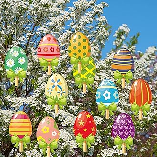 12 pièces de grands panneaux de pâques de 16 pouces pour l'extérieur, pelouse