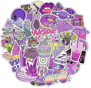 Autocollants en vinyle imperméables akod pour ordinateur portable (violet) 50 pièces
