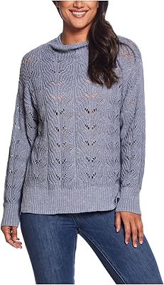 Pull à col roulé avec bordure côtelée pour femme