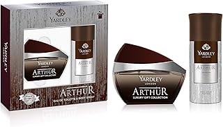 Eau de toilette arthur 100 ml pour homme, coffret cadeau yardley, spray corporel