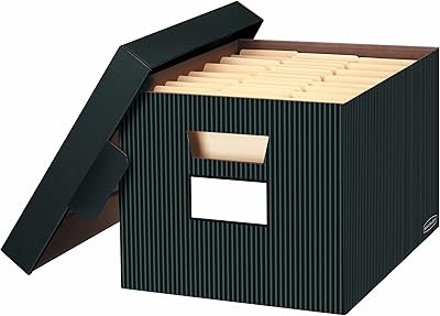 Bacs de rangement décoratifs bankers box pour garde-manger et dossiers, lettre/légal, 10 x