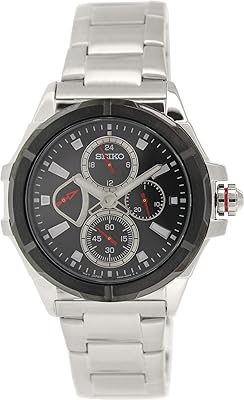 Montre multifonction lord gmt pour homme avec cadran noir et bracelet en acier
