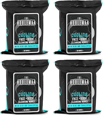 Lingettes nettoyantes rafraîchissantes pour le visage et le corps pour hommes paquet