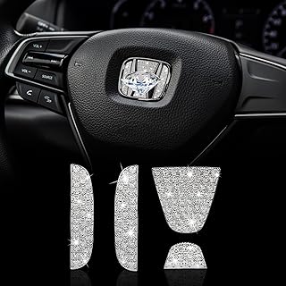 Tomall emblème de voiture en cristal étincelant compatible avec honda civic accord odyssey