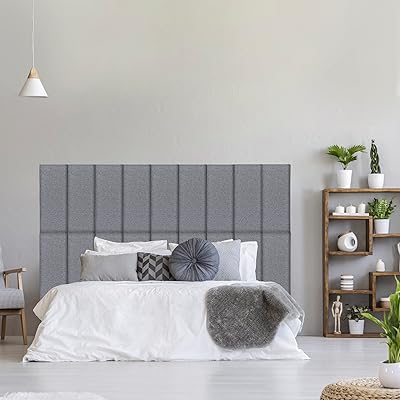 Tête de lit capitonnée murale neuricson, tête de lit adhésive insonorisée, 4 panneaux