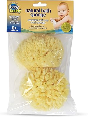 Éponge de bain naturelle pour bébé baby buddy 4" polaire de mer ultra