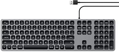 Clavier filaire usb satishi en aluminium avec pavé numérique - pour macbook pro/air