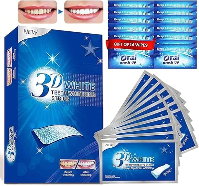 28 bandes de blanchiment 3d sans peroxyde avec lingettes pour des résultats instantanés bandes de blanchiment des dents sans danger pour l'émail pour éliminer les taches tenaces de café, de thé, de soda et d'ingrédients plus sûrs application facile. Profitez des meilleurs deals du Sénégal sur Diaytar