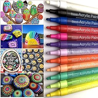 Ensemble de marqueurs acryliques primify (12 couleurs) pour peindre sur des roches, du