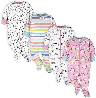 Ensemble de vêtements de nuit slip-n-play 4 pièces pour bébé fille onsie's brand