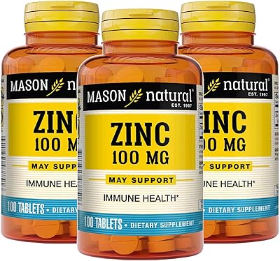 Capsules mason natural zinc 100 mg système immunitaire avancé optimise le soutien
