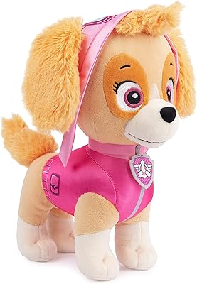 Paw patrol skye's heroic standing gond, peluche de luxe pour 1 an
