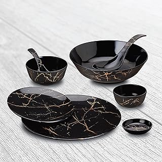 Service de table en mélamine denoyl, noir, 30 pièces, dw8900