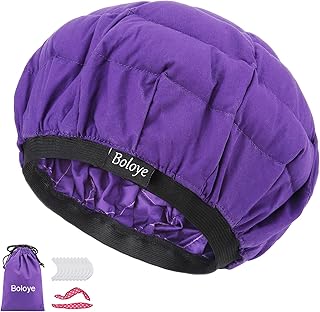 Bonnet chauffant à base de graines de lin - boloye sans fil 100 % sûr pour micro-ondes, soins capillaires naturels bouclés et texturés, séchage, coiffage, bouclage, taille universelle (10 bonnets de douche uniques) (violet). Consommez mieux avec Diaytar, votre marketplace discount
