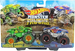 Jouet de démolition double hot wheels monster trucks à l'échelle 1:64, paquet