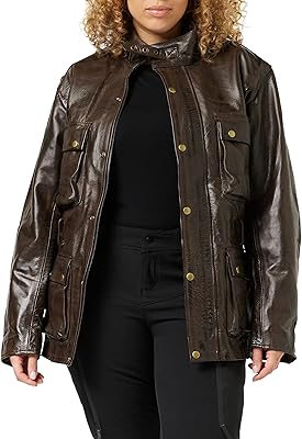 Blouson de moto en cuir traité ciré bikers gear australia trailmaster vintage, l
