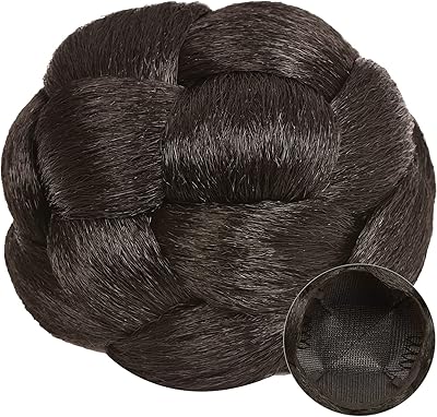Chignon en fibre de cheveux, chignon court fait à la main, synthétique