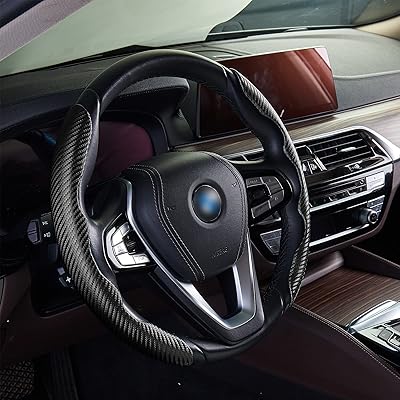 Nouveau couvre-volant en fibre de carbone pour femmes et hommes, accessoire de voiture
