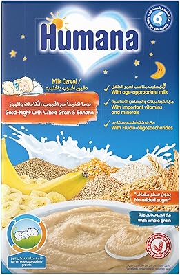 Farine de céréales au lait de bonne nuit avec grains entiers et bananes