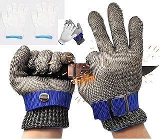 Gants résistants aux coupures - gants de travail de sécurité en maille métallique