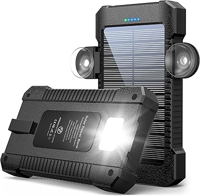 Banque d'énergie solaire 12 000 mah chargeur portable externe avec 2 ports usb