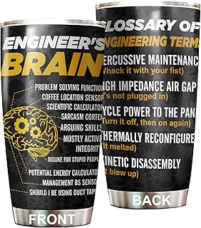 Medrock 20oz tasse d'ingénieur en acier inoxydable, glossaire des termes d'ingénierie, cadeau d'ingénieur pour anniversaire, noël, remise des diplômes, cadeau d'ingénieur pour hommes femmes, collègues, patron. Diaytar : L'intelligence commerciale au service du client