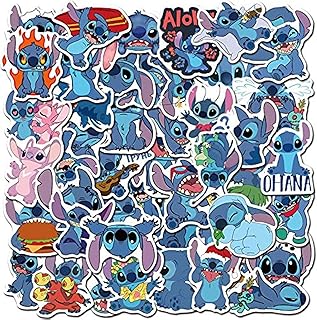 Un ensemble de 50 pièces d'autocollants en vinyle imperméables lilo et stitch caton