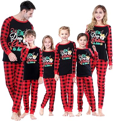 Ensemble pyjama assorti de noël en famille, vêtements de nuit familiaux de noël