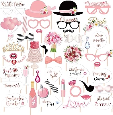 ACCESSOIRES DE CABINE PHOTO POUR ENTERREMENT DE VIE DE JEUNE FILLE (44 PIÈCES)