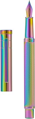 Stylo plume ultra fin hongdian rainbow avec convertisseur et boîte à stylo