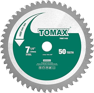 Lame de scie tomax 7-1/4 pouces 50 dents de niveau industriel pour acier