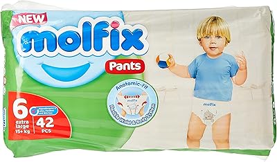 Couches pour bébé anti-fuite extra larges et confortables molfix, 15-22 kg, 42 couches