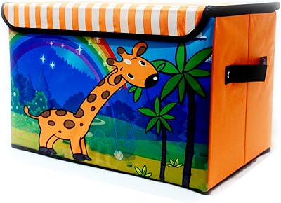Grand coffre à jouets pliable pour enfants avec couvercle rabattable organisateur de rangement