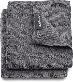 Chiffon de nettoyage en microfibre brabantia 118029 (x2), lavable en machine, gris foncé