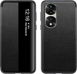 Coque de protection magnétique anti-choc lucony avec fenêtre de visualisation transparente pour huawei