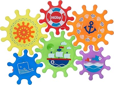Jouet de bain pour bébé noby cogs - couleurs vives | sans bpa