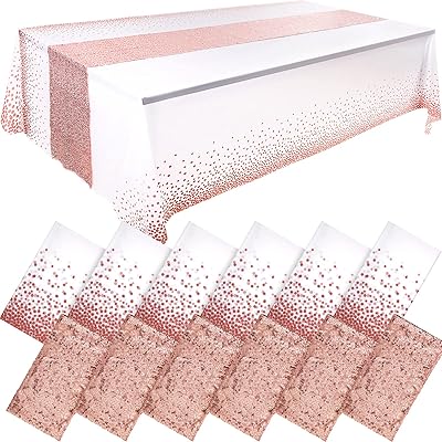 Ensemble de 6 chemins de table en or rose 54" x 104"