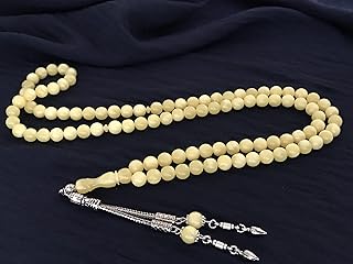 Chapelet de conception spéciale 99 pièces ambre jaune beyrouth 9 mm, chapelet boule
