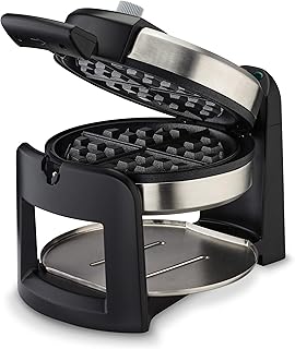 Gaufrier belge rond pliable cuzinart waf-f30, noir/argent, épaisseur 1 pouce