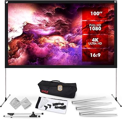 Écran de projecteur pyle avec support - écran de projecteur 100 pouces 16:9