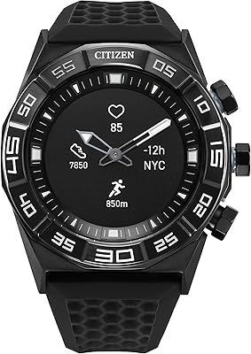 Montre intelligente hybride citizen cz 44 mm acier inoxydable suivi continu de la fréquence