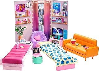 Barbie : chambre à coucher big city dreams avec 2 lits, canapé, fauteuil