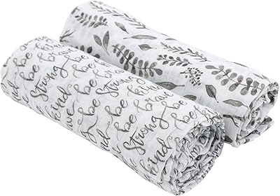 Ensemble d'emmaillotage en mousseline baby ou les classic - juste abeille et feuilles